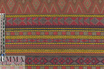 French metallic jacquard brocade - rouge stripe