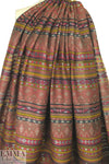 French metallic jacquard brocade - rouge stripe