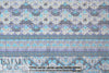 French turquoise/denim/maize graphic stripey brocade