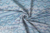 French turquoise/denim/maize graphic stripey brocade