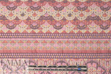 French eggplant/rouge/khaki graphic stripey brocade 1.75 yd