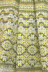 French lemon/khaki/gray graphic stripey brocade 1.875 yd
