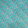 Italian floral overprinted jacquard cotton woven - turquoise 1 yard
