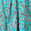 Italian floral overprinted jacquard cotton woven - turquoise 1 yard