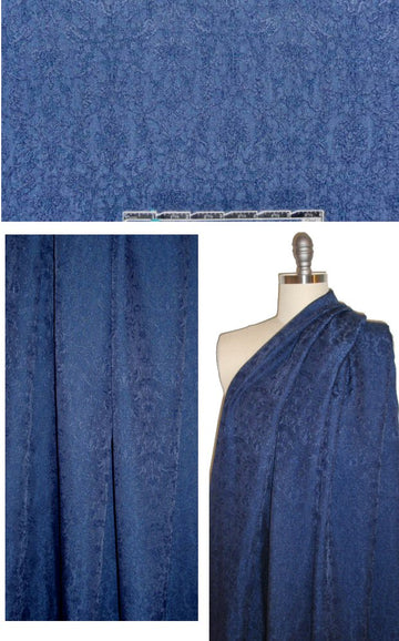 drapey medallion jacquard - navy 1 yard