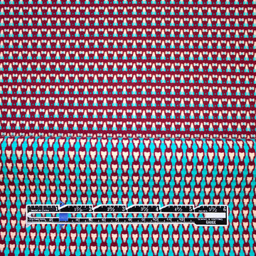 Italian reversible geometric stretch cotton suiting - sky/wine 1.75 yds