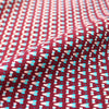 Italian reversible geometric stretch cotton suiting - sky/wine 1.75 yds