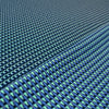 Italian reversible geometric stretch cotton suiting - aqua/cobalt 1.625 yds