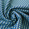 Italian reversible geometric stretch cotton suiting - aqua/cobalt 1.625 yds