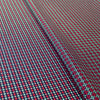 Italian reversible geometric stretch cotton suiting - aqua/cherry 1 yard