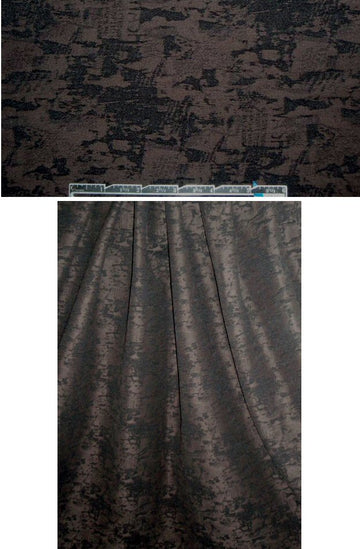 abstract text stretch jacquard - chocolate/black