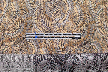 Mandala 'mosaic' textured jacquard woven - khaki/dusty blue 1.75 yds