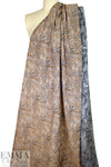 Mandala 'mosaic' textured jacquard woven - khaki/dusty blue 1.75 yd