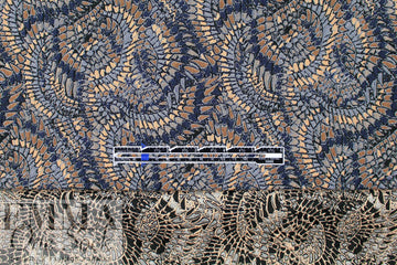 Mandala 'mosaic' textured jacquard woven - marine/smokey blue 1.66 yd