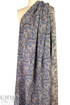 Mandala 'mosaic' textured jacquard woven - marine/smokey blue 1.5 yd