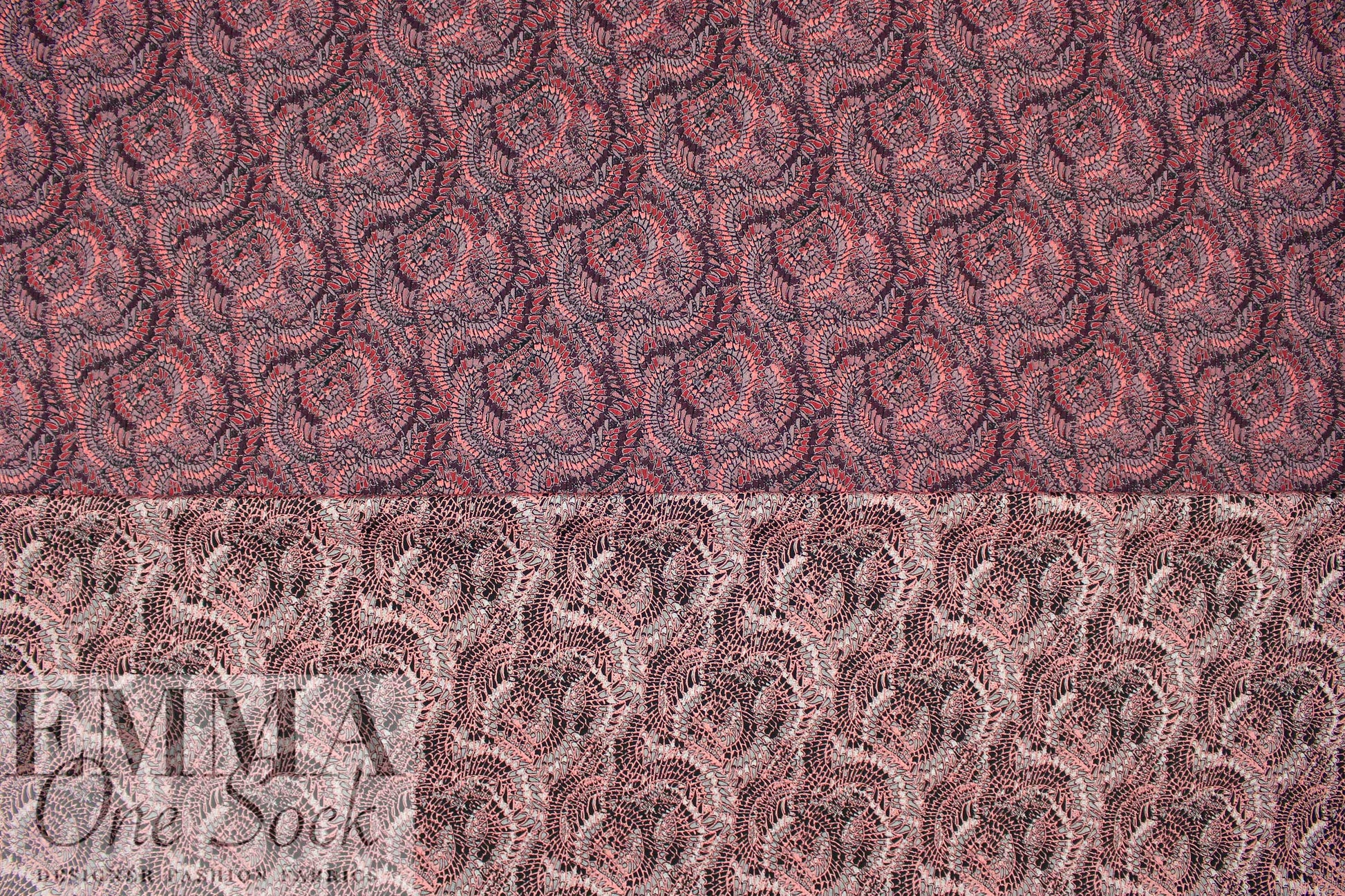 Mandala 'mosaic' textured jacquard woven - cranberry/plum 2 yd