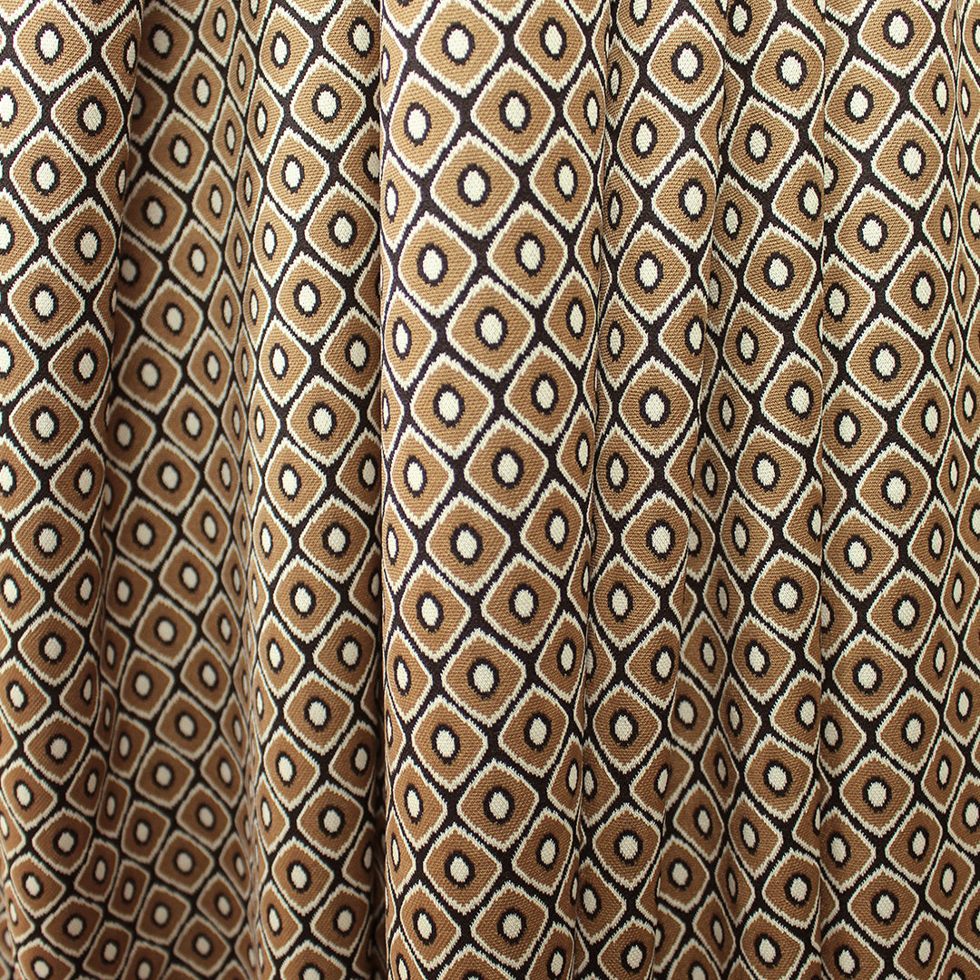 yarn dyed 'cubic complex' jacquard knit - camel/ivory 1.5 yd