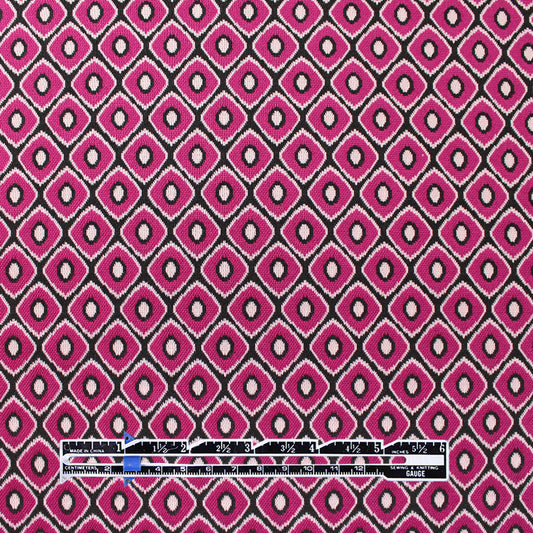 yarn dyed 'cubic complex' jacquard knit - fuchsia/ivory