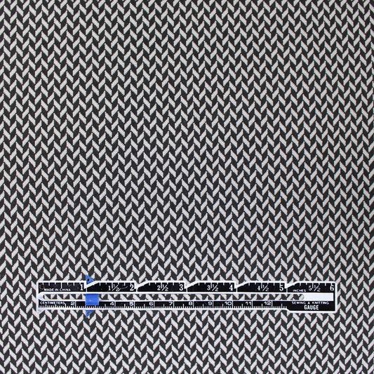 yarn dyed herringbone jacquard knit - black/charcoal