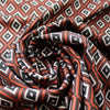 yarn dyed 'diamond run' jacquard knit - black/burnt orange/ecru 1 yard
