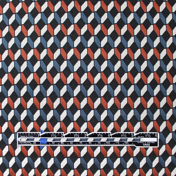 yarn dyed 'diamond link' jacquard knit - black/orange/teal 2 yd