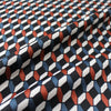 yarn dyed 'diamond link' jacquard knit - black/orange/teal 2 yd
