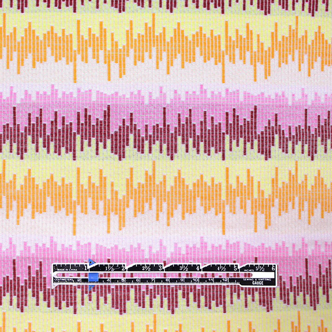 Italian 'color signals' jacquard suiting - sangria/daylily 1.625 yd