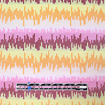 Italian 'color signals' jacquard suiting - sangria/daylily 1.625 yd