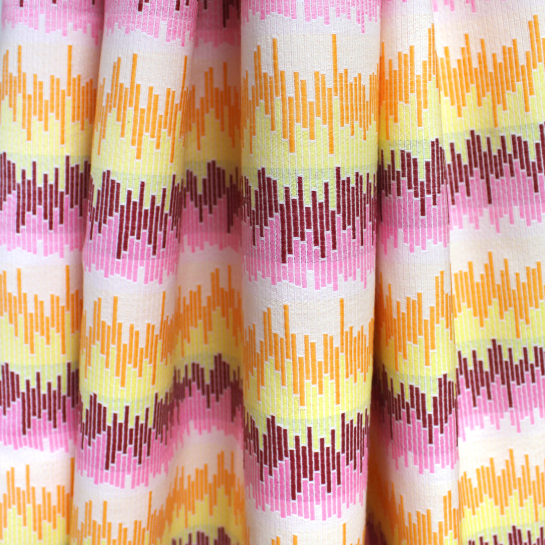 Italian 'color signals' jacquard suiting - sangria/daylily 1.625 yd