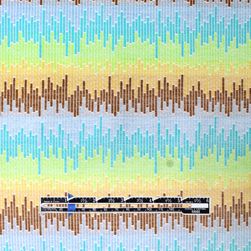 Italian 'color signals' jacquard suiting - sky/lime 1.75 yd