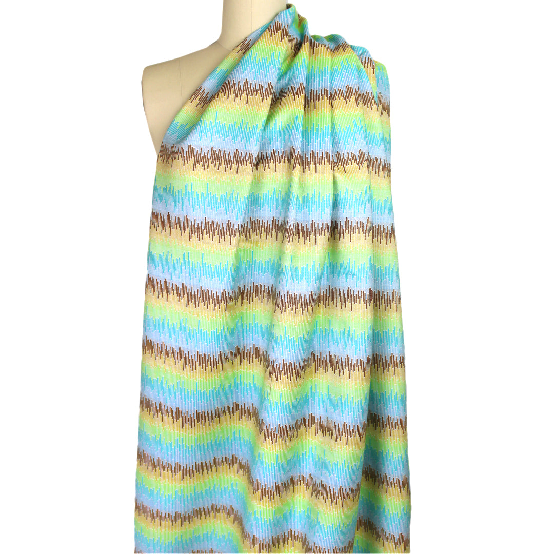 Italian 'color signals' jacquard suiting - sky/lime 1.75 yd