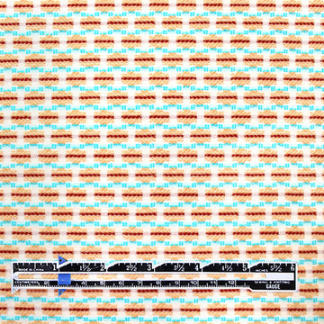 Italian 'bits and dashes' jacquard suiting - sky/almond 1.625 yd