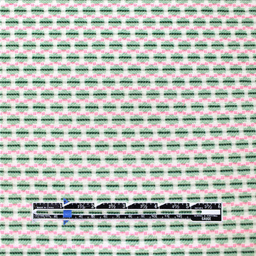 Italian 'bits and dashes' jacquard suiting - sage/pink 2 yd