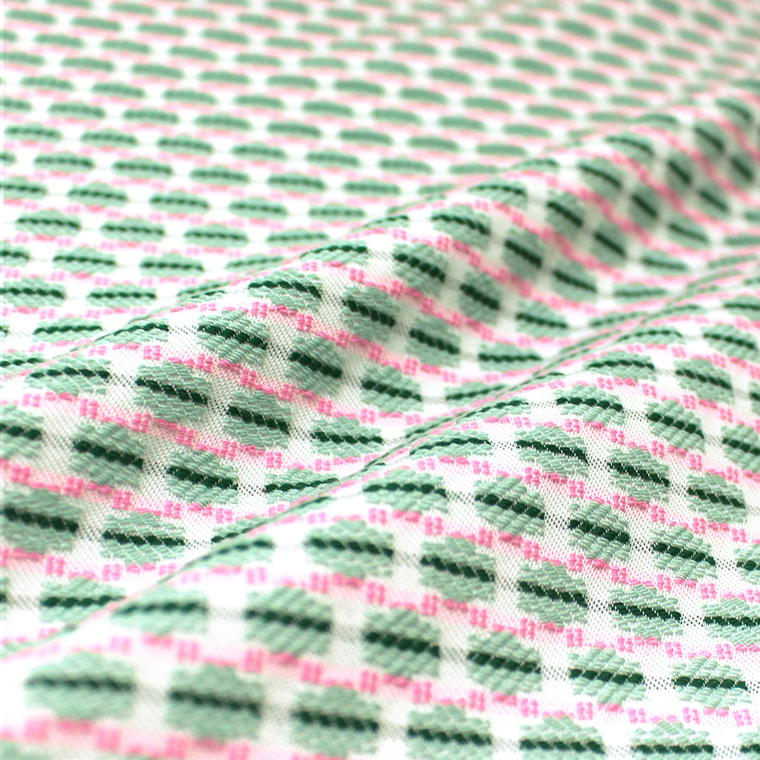 Italian 'bits and dashes' jacquard suiting - sage/pink 2 yd