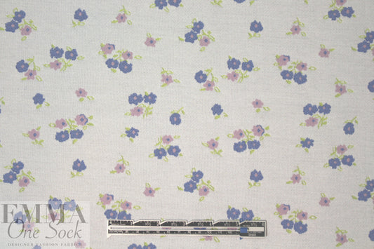 famous designer floral jacquard doubleknit - blue/lilac