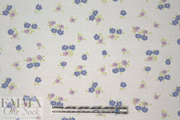 famous designer floral jacquard doubleknit - blue/lilac 1.375 yd