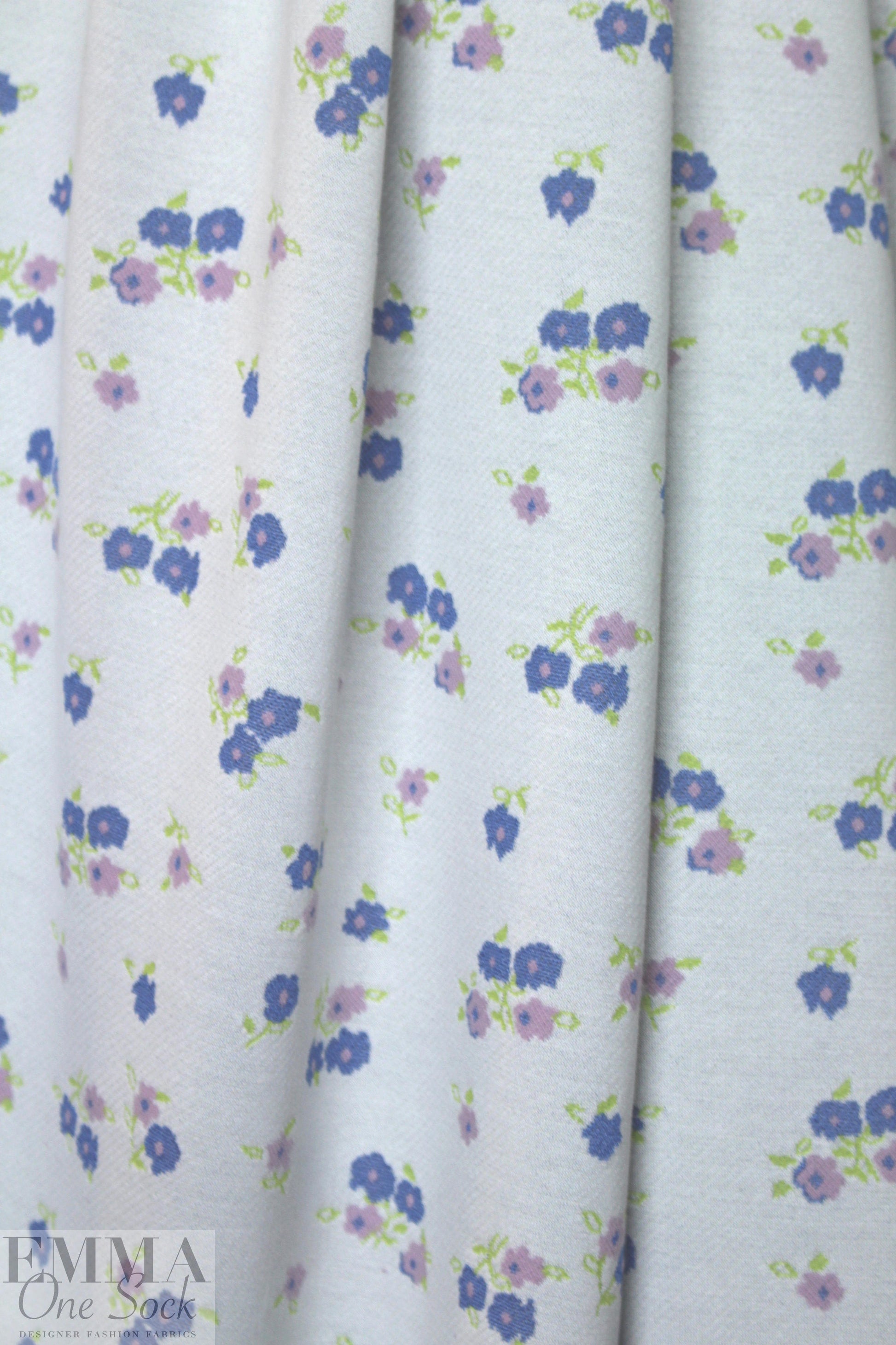 famous designer floral jacquard doubleknit - blue/lilac