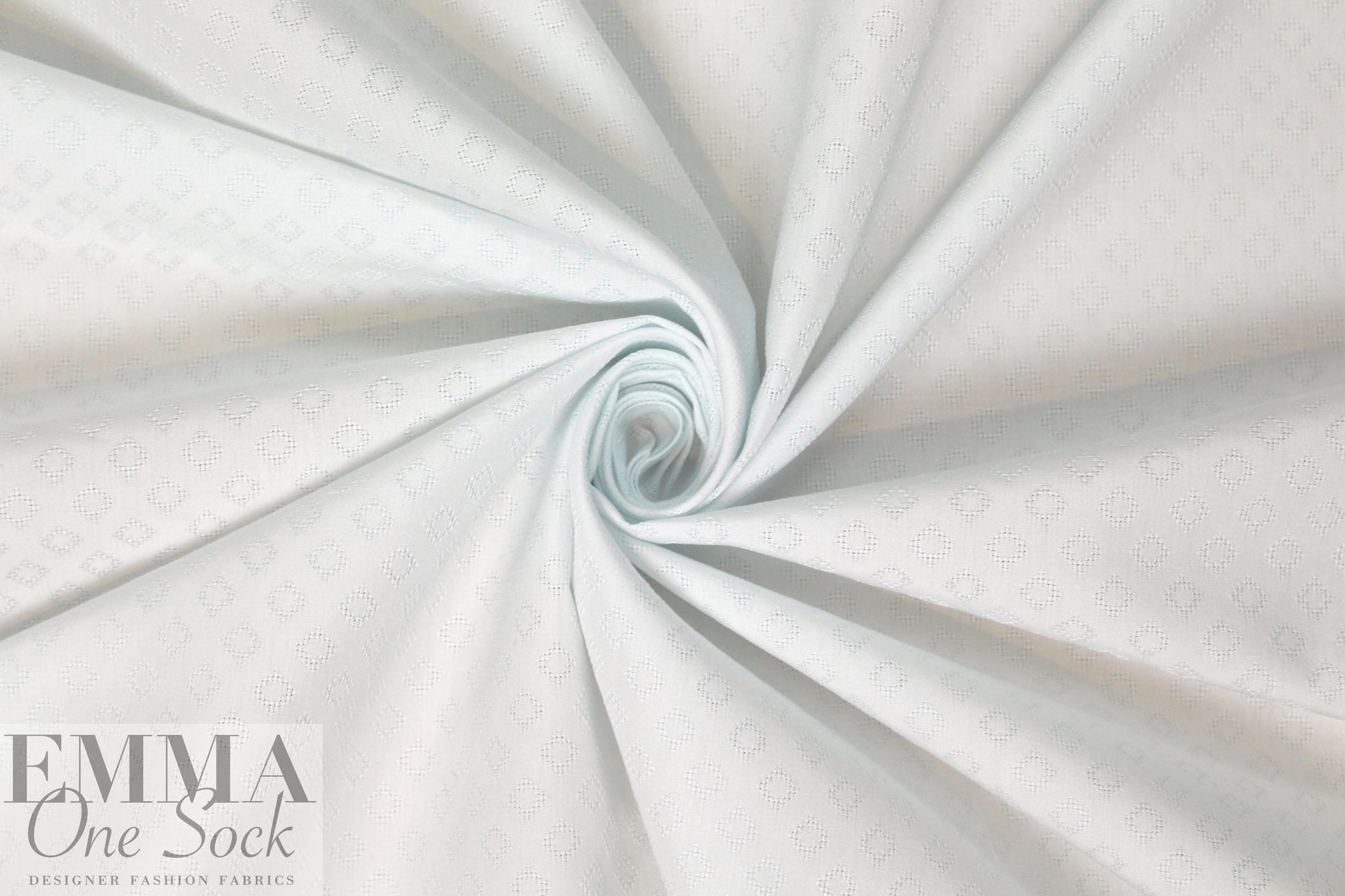 NY designer diamond cotton damask - pale aqua 1 yard