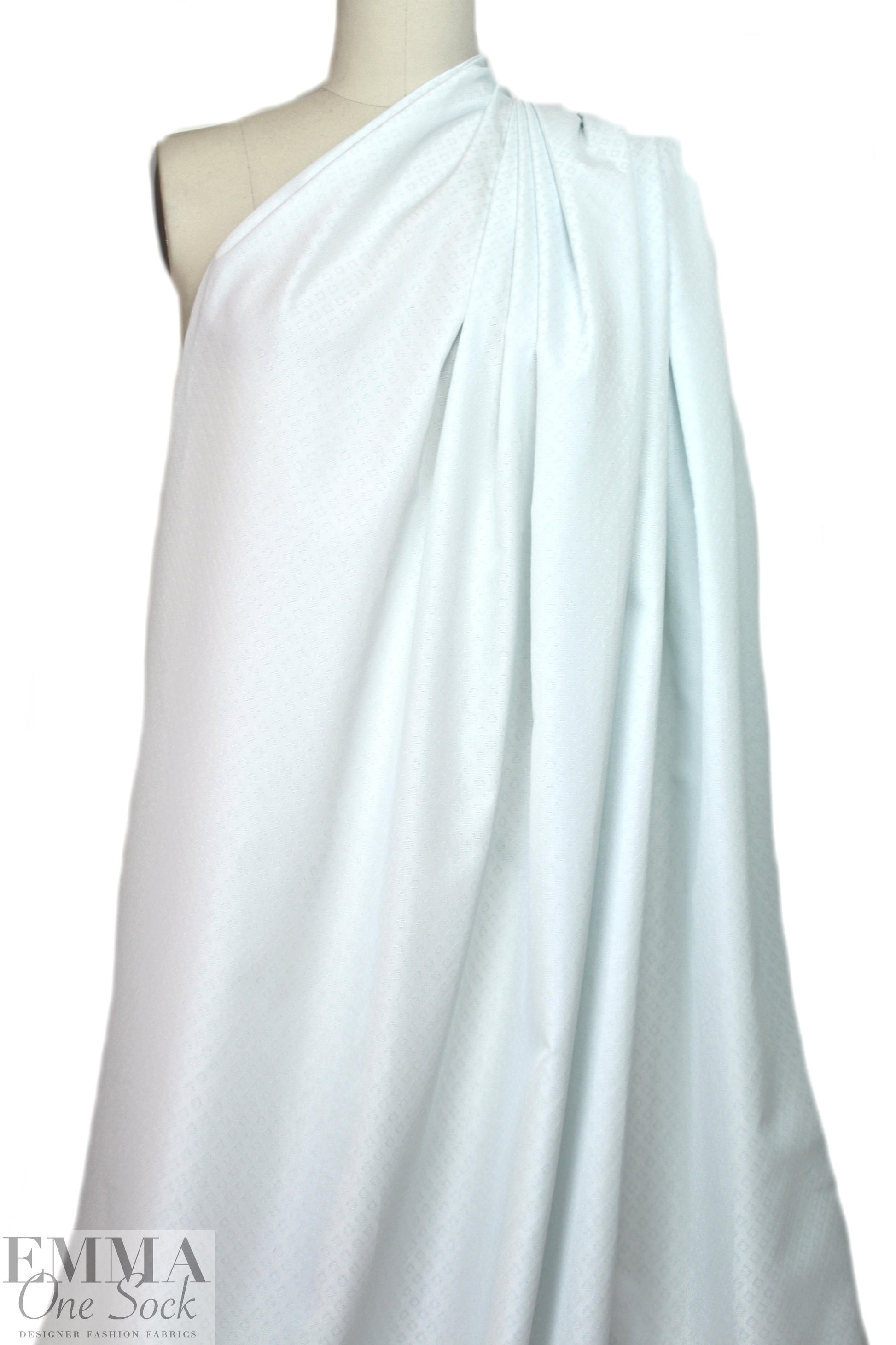 NY designer diamond cotton damask - pale aqua 1 yard