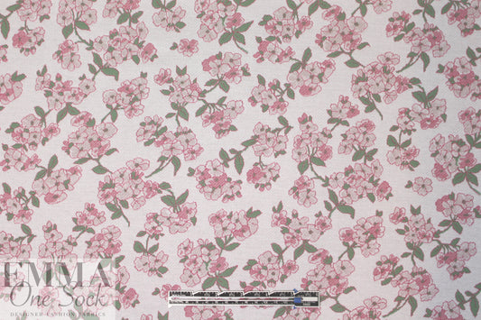 famous designer floral jacquard doubleknit - mauve/sage 1.875 yds