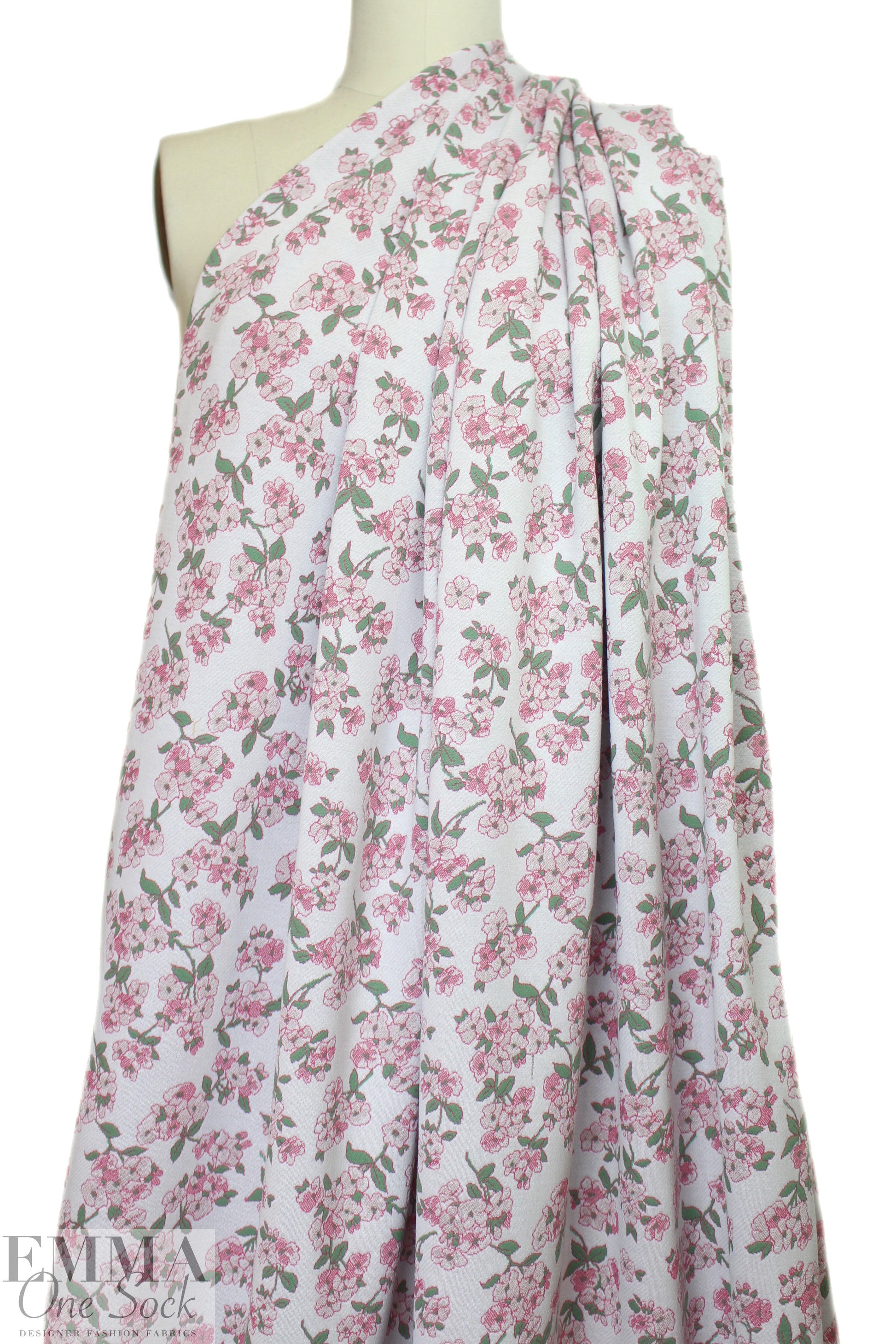 famous designer floral jacquard doubleknit - mauve/sage 1.5 yd