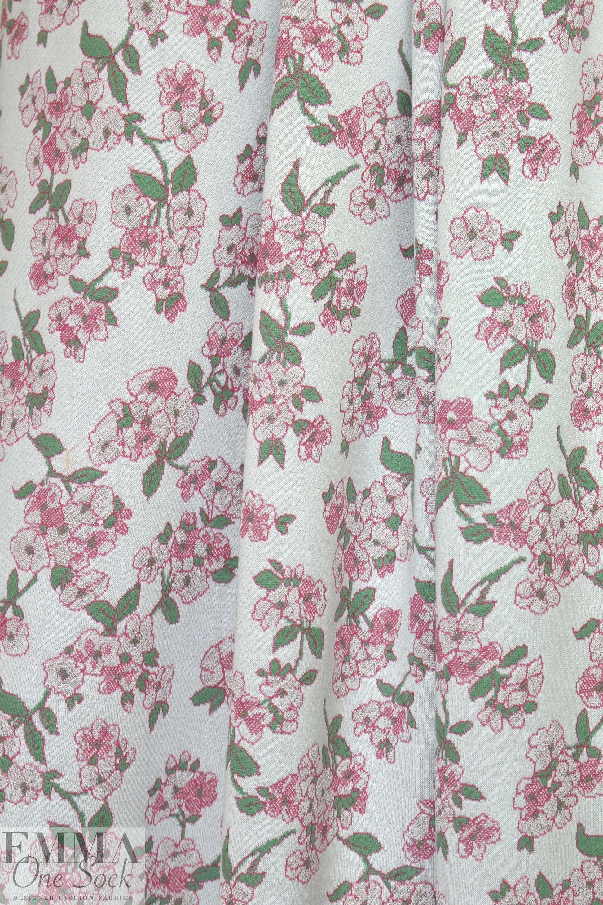 famous designer floral jacquard doubleknit - mauve/sage 2 yd