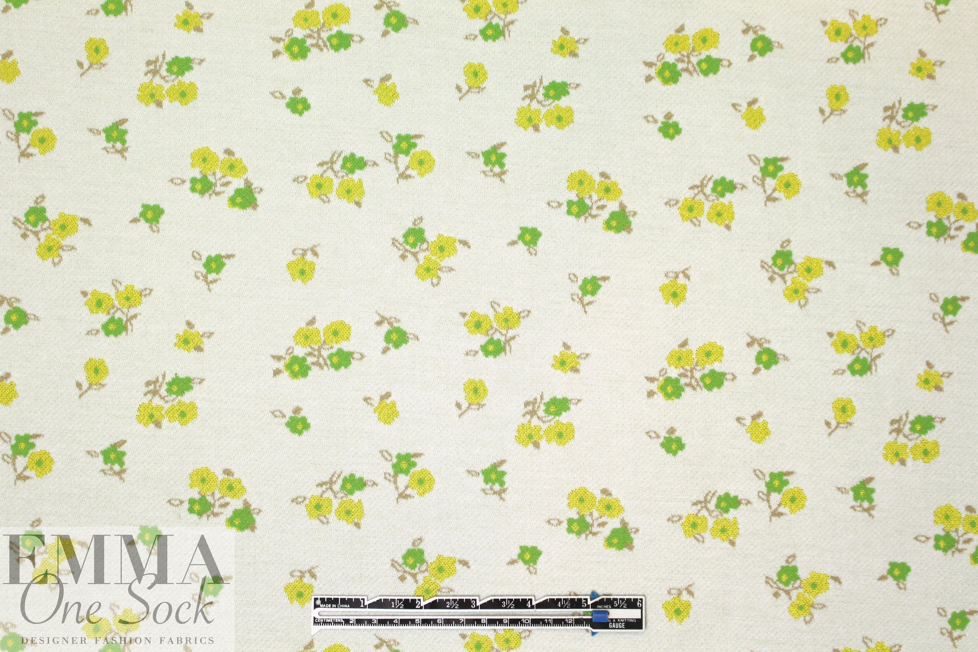 famous designer floral jacquard doubleknit - limon/lime