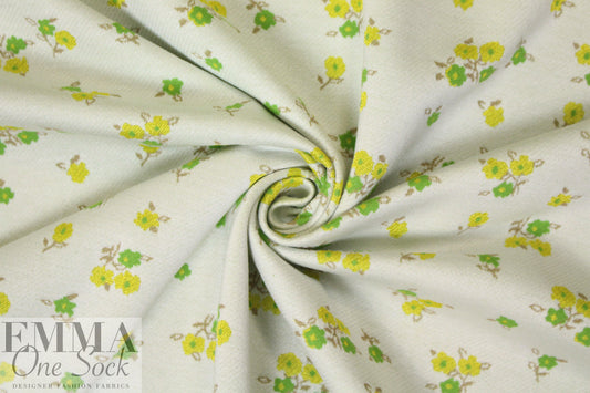 famous designer floral jacquard doubleknit - limon/lime