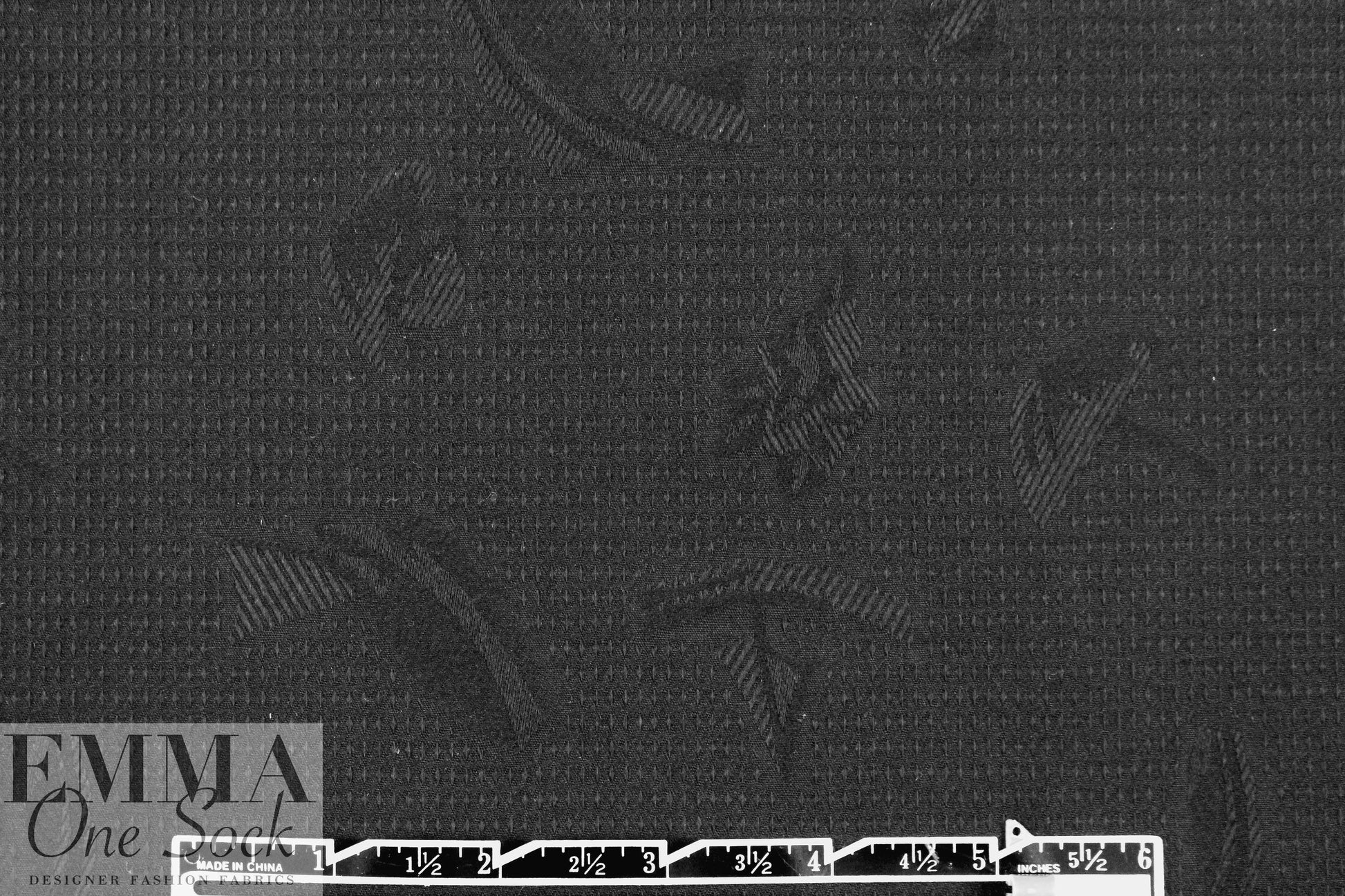 French cotton blend jacquard - black on black 2.125 yd