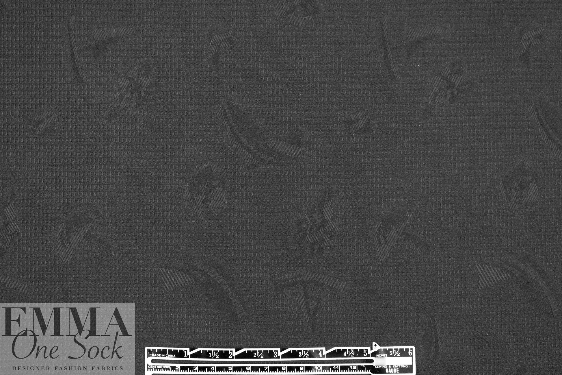 French cotton blend jacquard - black on black