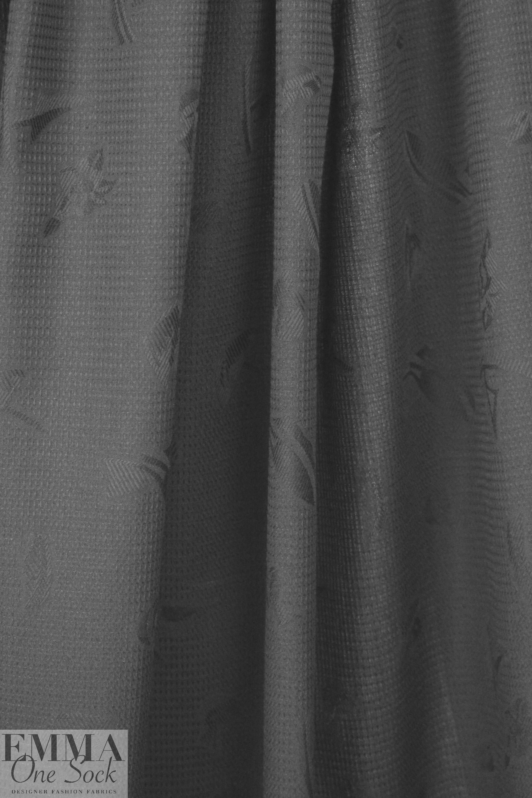 French cotton blend jacquard - black on black