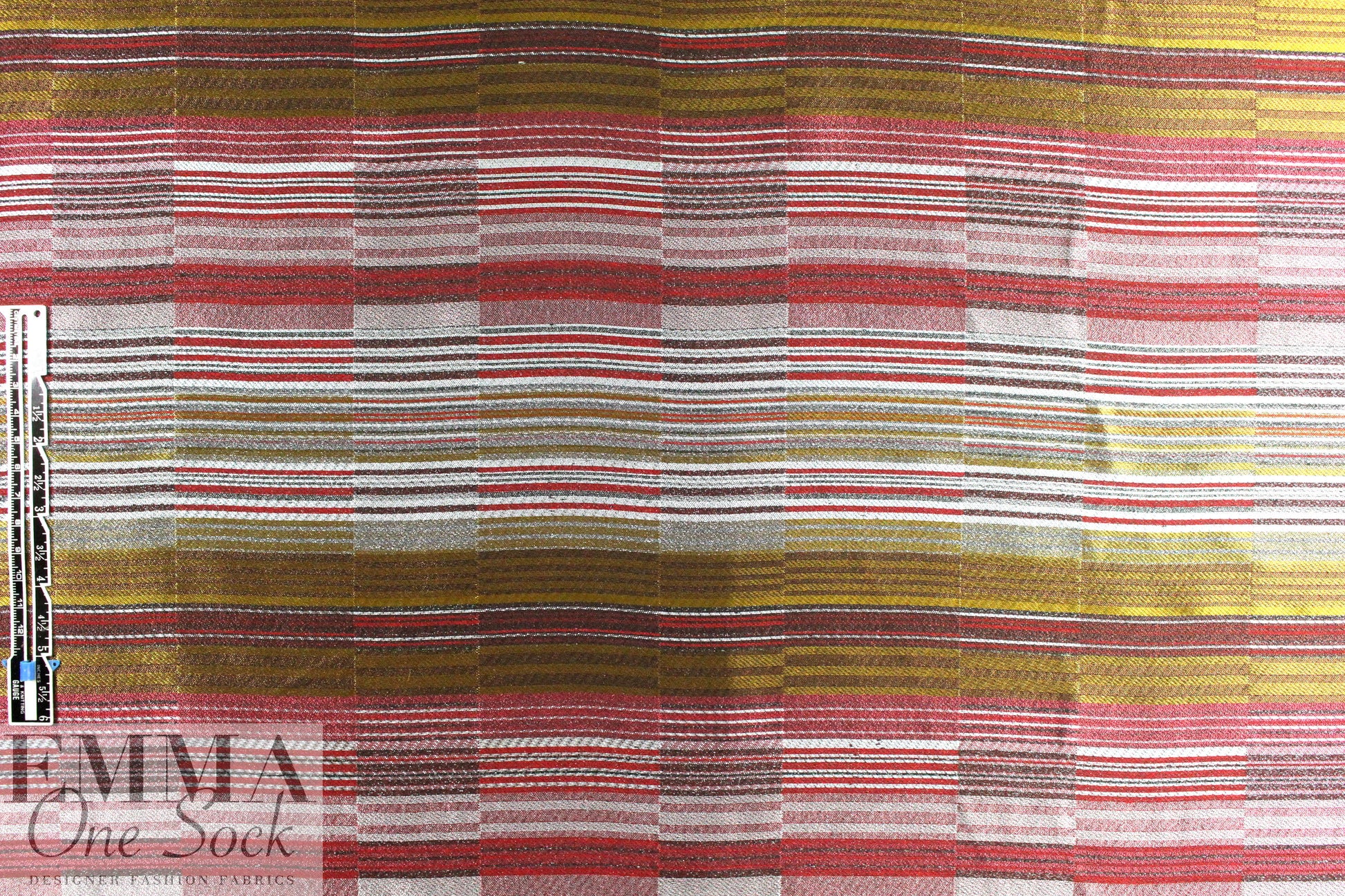Carmen Marc Va1vo garnet/gold/silver silk blend jacquard 1.5 yds