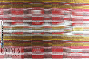 Carmen Marc Va1vo garnet/gold/silver silk blend jacquard 1.5 yds