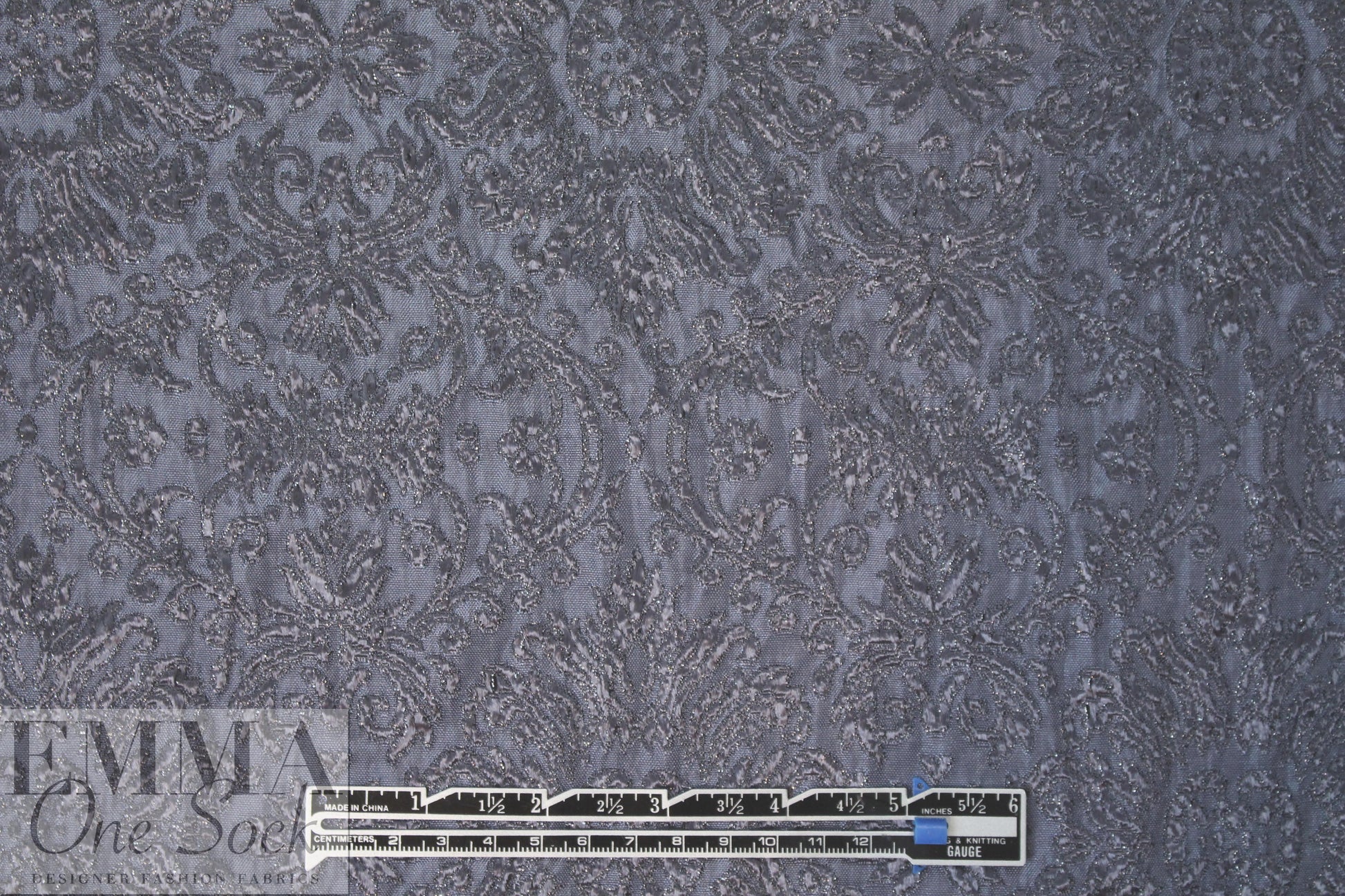 Italian drapey jacquard woven - blue slate 1.66 yds